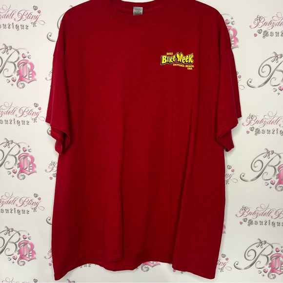 Bike week Daytona beach 2022 eagle red tshirt graphic decal rider motorcycle - Picture 3 of 8